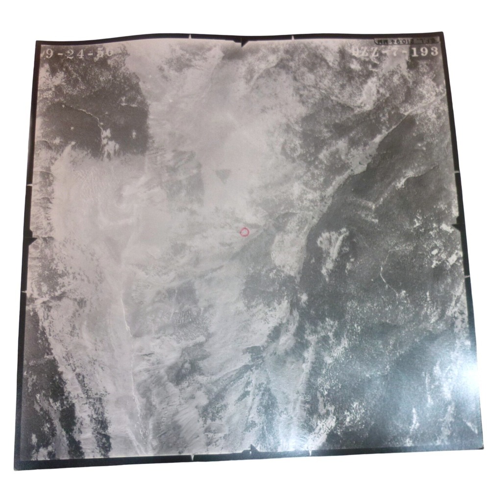 Vintage 1956 Aerial Survey‎ Photograph 9ZZ-7-193 Black White Mapping Photo 9x9